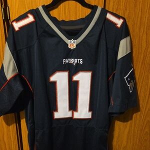 GO PATS! Edelman NFL On Field Jersey with Navy and Silver, #11